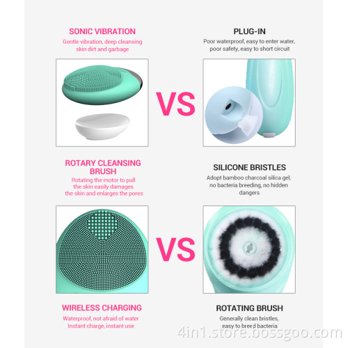 Silicone Sonic Waterproof Cleansing Facial Brush